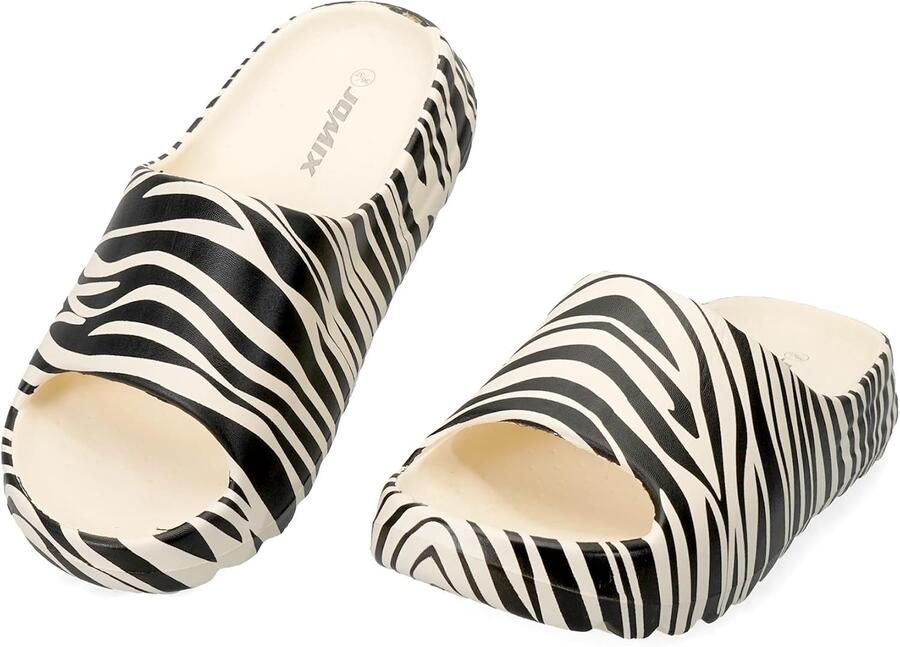 Badschoenen Zebra 36 37 EU Platte Slippers voor Dames Voor Thuis en Zwembad