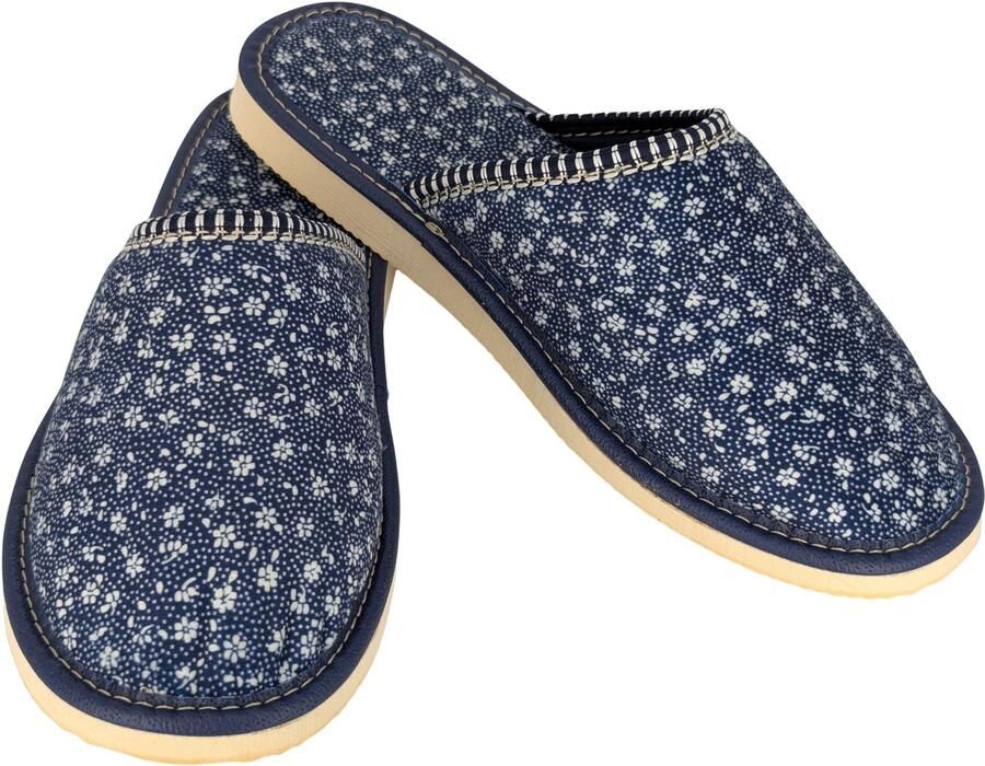 Baffiks Dames Pantoffels Blauw Gebloemd Comfortabel & Licht