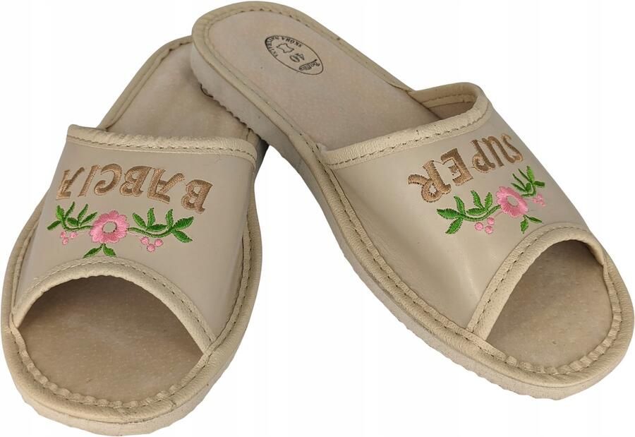 Baffiks Dames Pantoffels 'Super Oma' Comfortabele Leren Binnenpantoffels