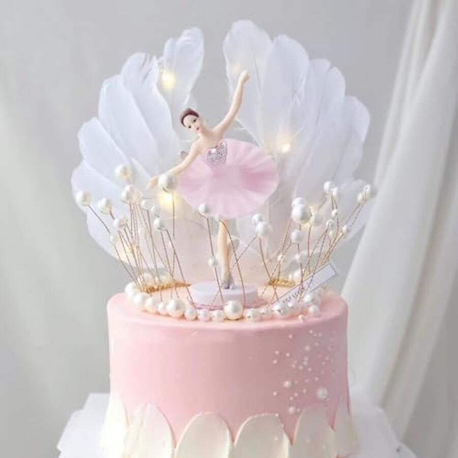 Ballerina Decoratieset voor Verjaardagstaart 3 Stuks