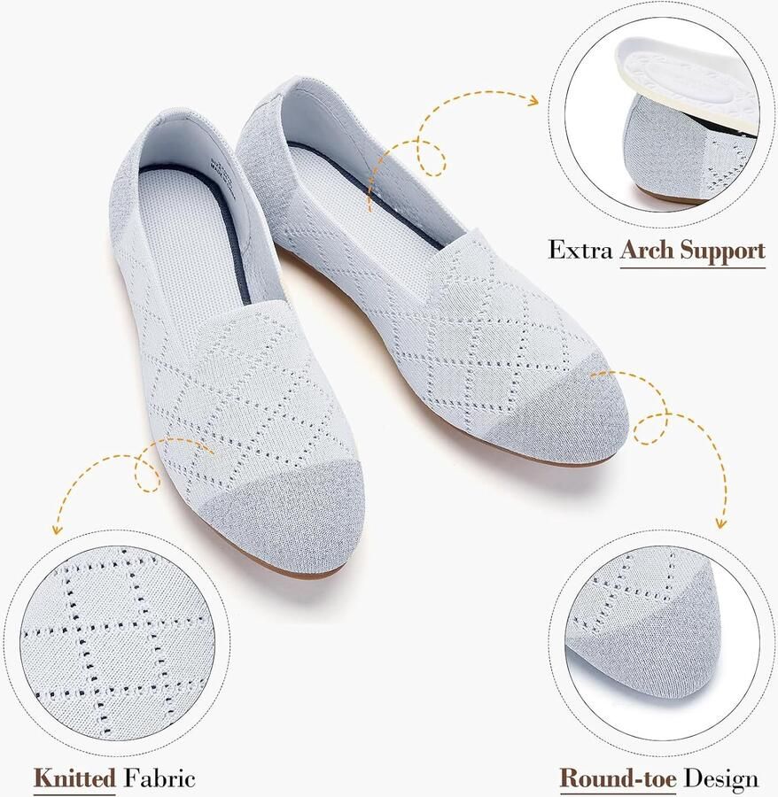 Ballerina's Ademend Strik Plat Memory Foam Inklapbaar