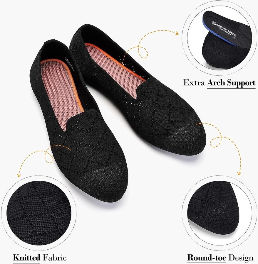 Ballerina's Ademend Strik Plat Memory Foam Inklapbaar