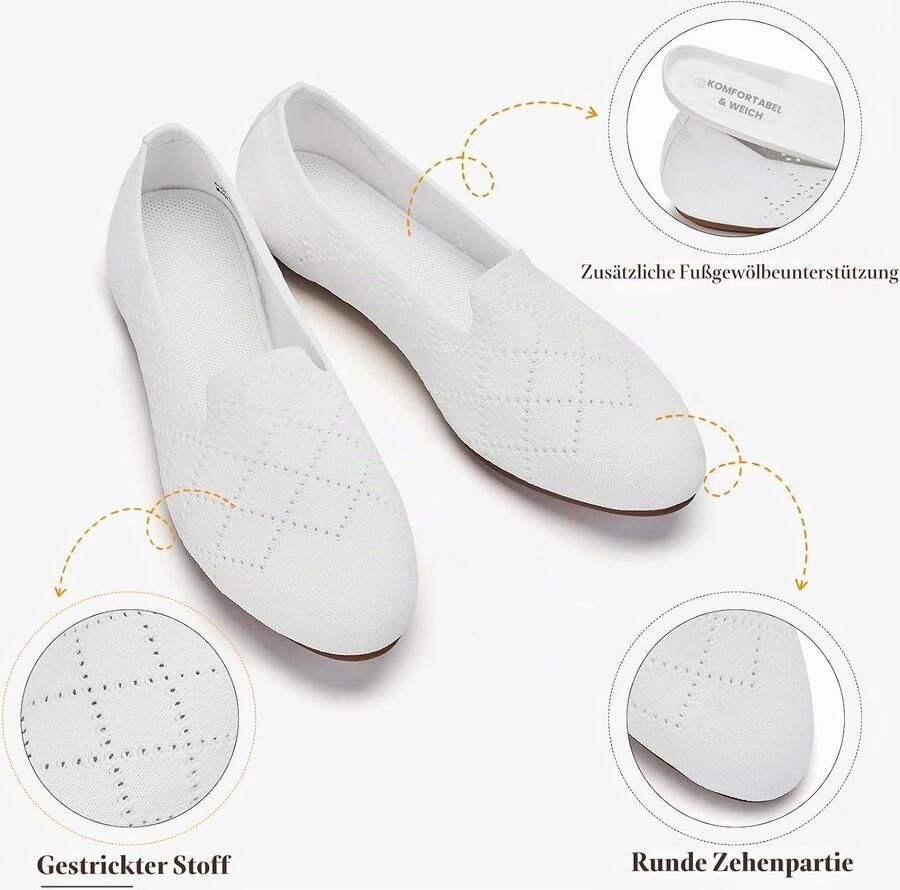 Ballerina's Ademend Strik Plat Memory Foam Inklapbaar