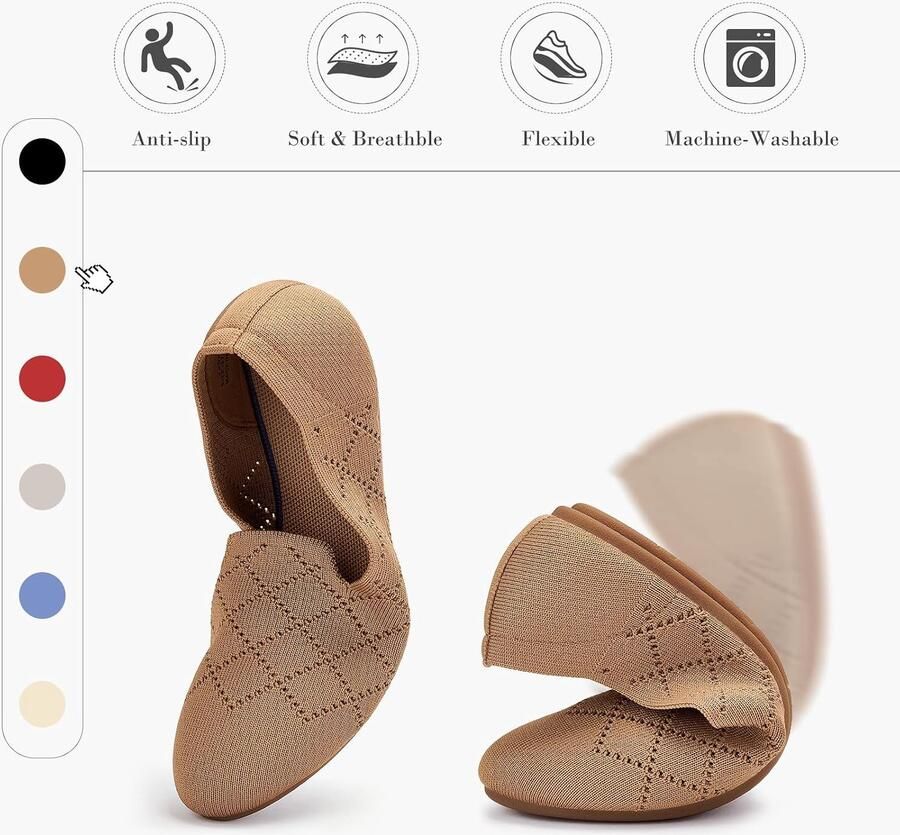 Ballerina's Ademend Strik Plat Memory Foam Opvouwbaar Slippers
