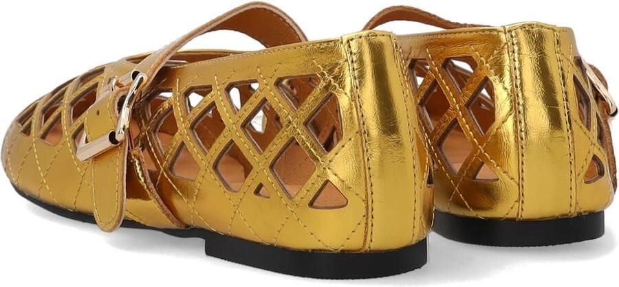Ballerinas met geometrisch patroon goudkleurig