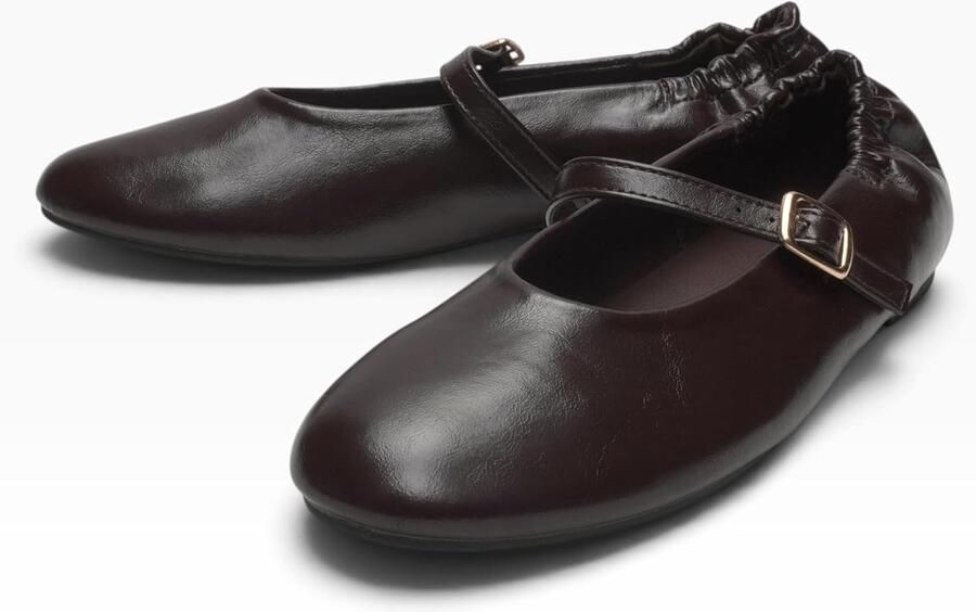 Ballerina's met gesp ronde neus hak