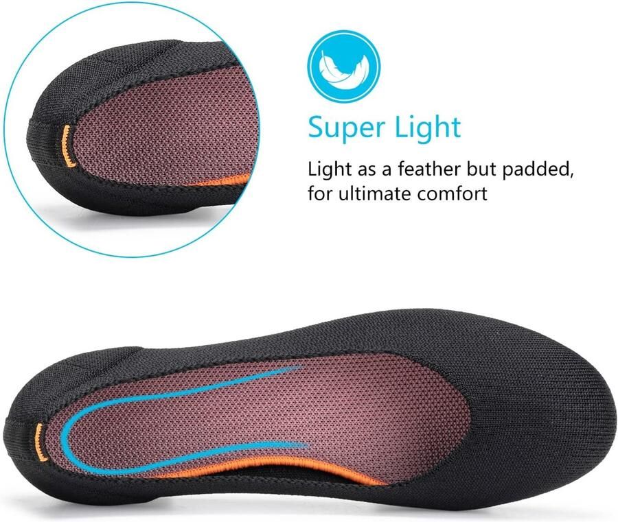 Ballerinas met ronde neus slip-on gebreid