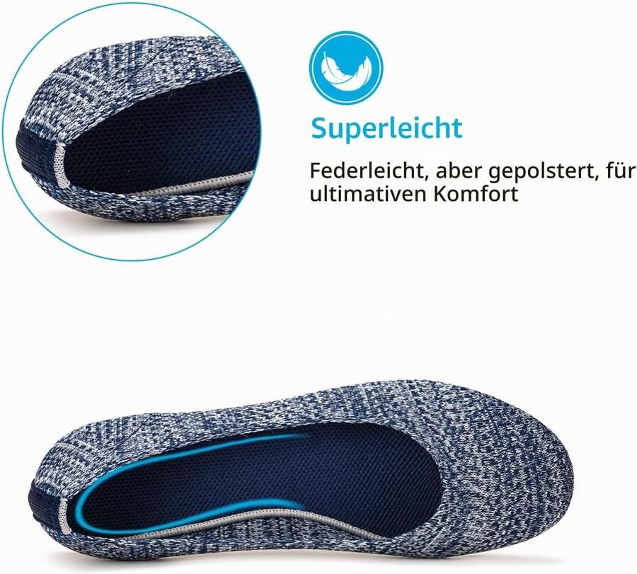Ballerina's slip-on brei jurk schoenen ronde neus