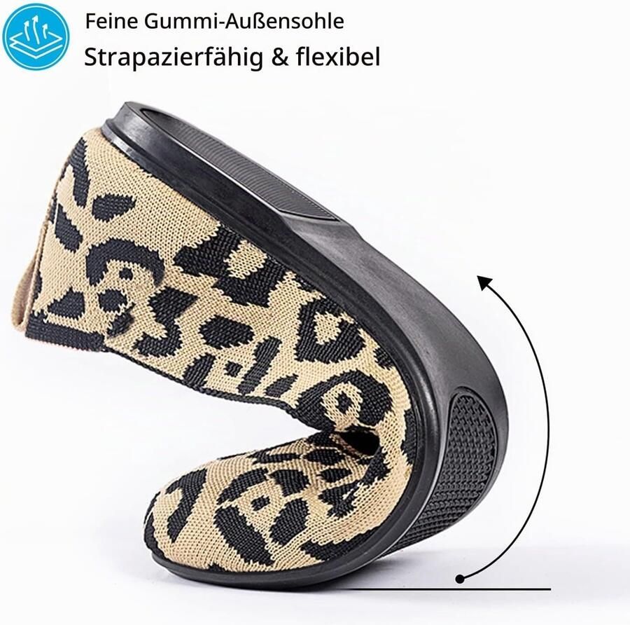 Ballerina's slip-on brei jurk schoenen ronde neus