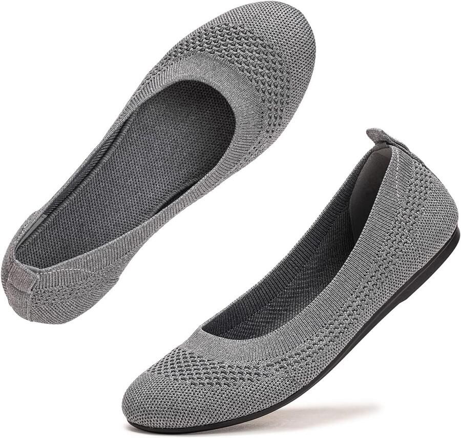 Ballerina's slip-on brei jurk schoenen ronde neus