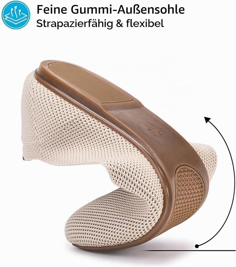 Ballerina's slip-on brei jurk schoenen ronde neus