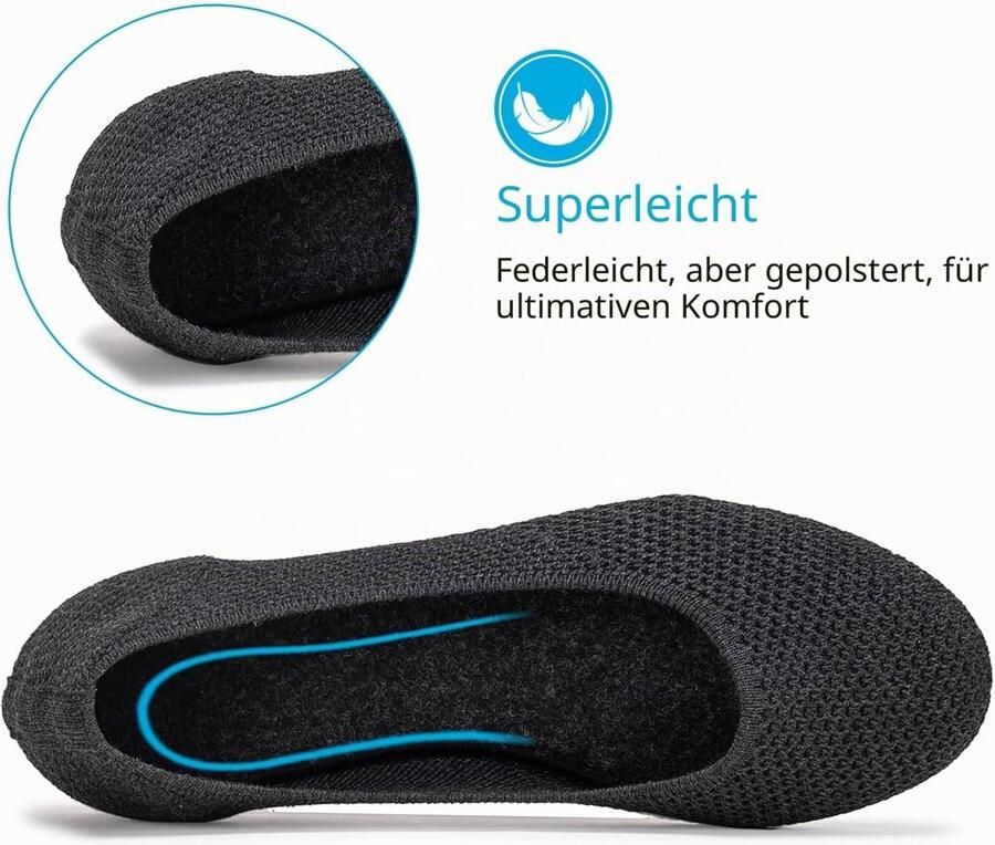Ballerina's slip-on brei jurk schoenen ronde neus