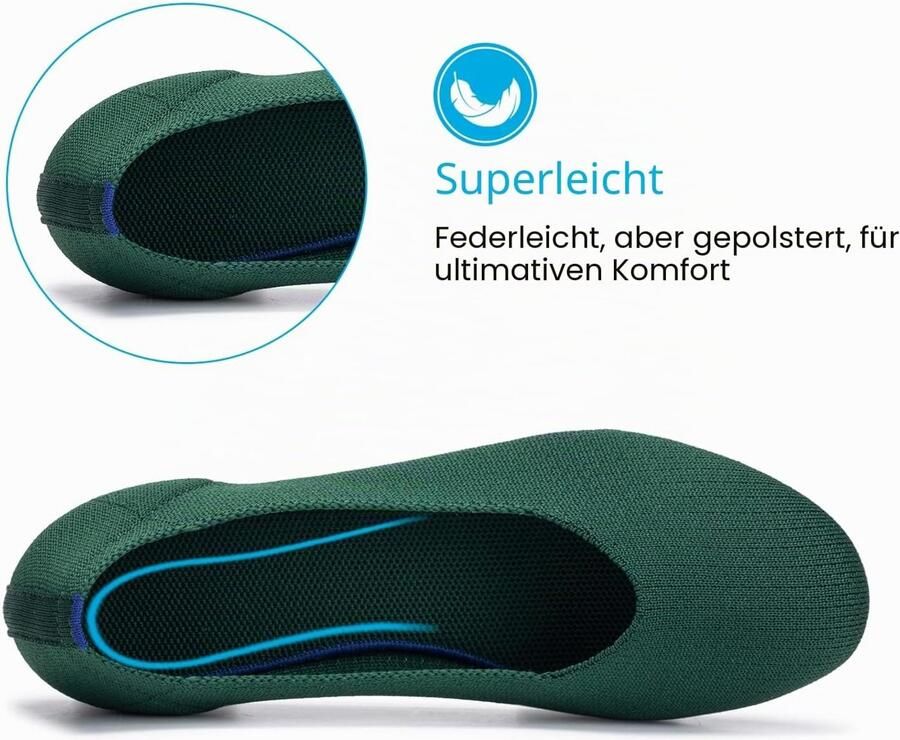 Ballerina's slip-on brei jurk schoenen ronde neus