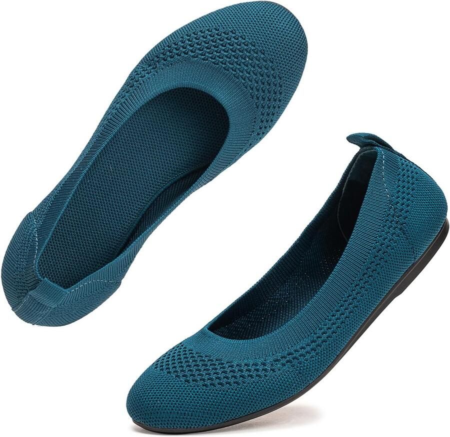 Ballerina's slip-on brei jurk schoenen ronde neus