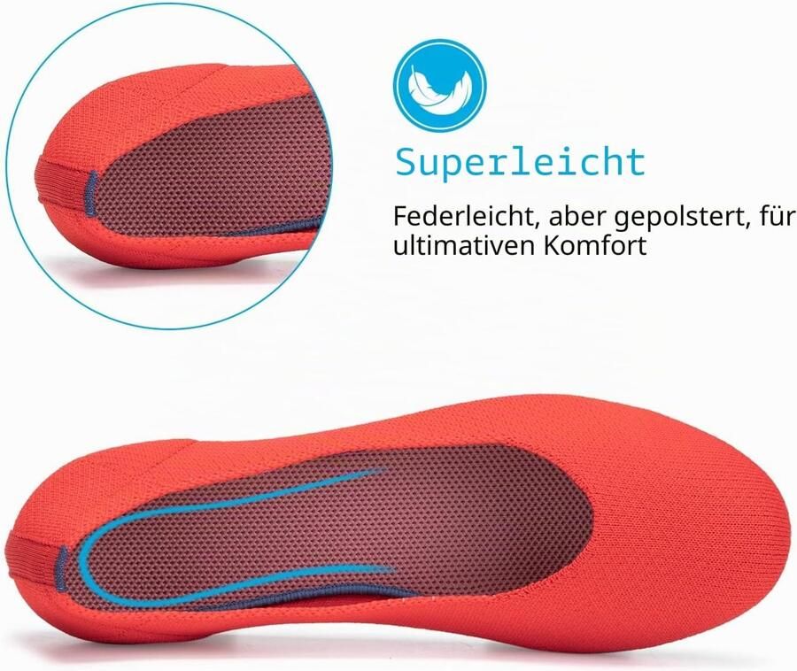 Ballerina's slip-on brei jurk schoenen ronde neus