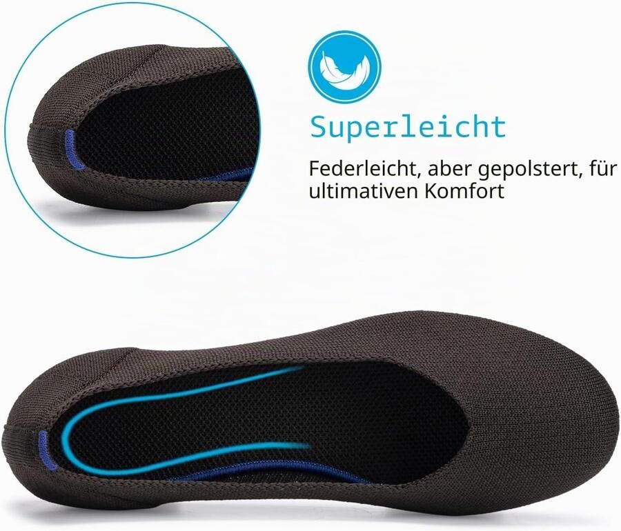 Ballerina's slip-on brei jurk schoenen ronde neus