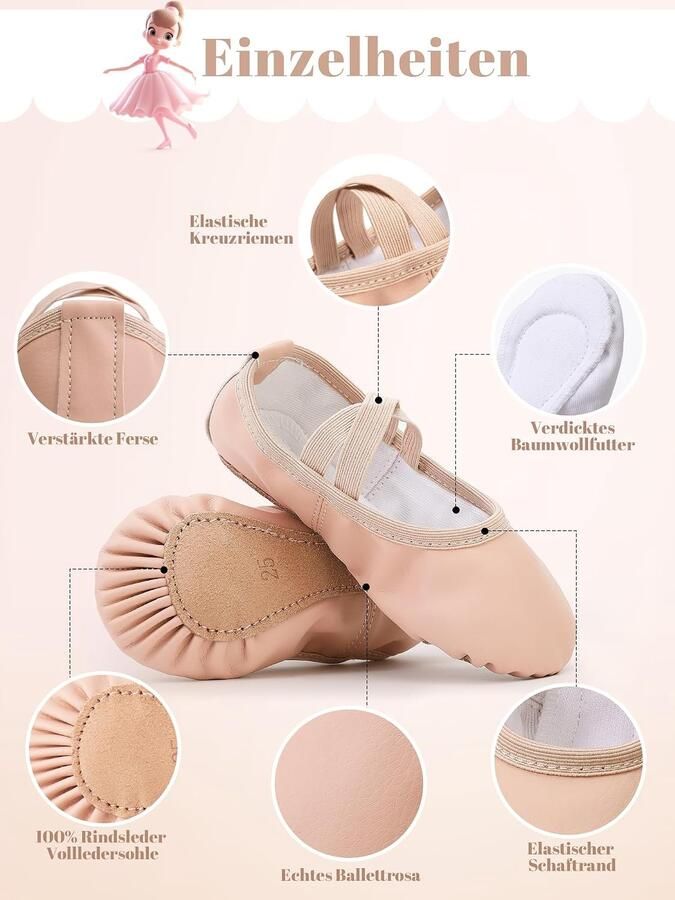 Ballet schoenen voor meisjes met dikke voering
