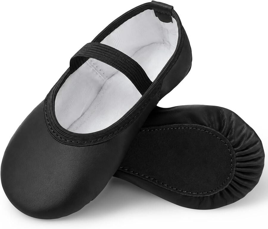 Balletschoenen voor Meisjes van Leer Comfortabele Flat Shoes met Volle Zool voor Dans en Training