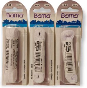 Bama Set Sneaker Veters Plat Wit 120 CM 3 Paar Combi Deal