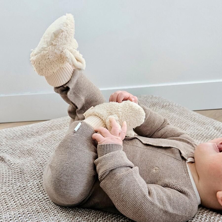 BamBam Slofjes met konijnoortjes Beige Gerecycled materiaal