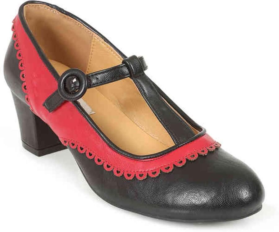 Banned Vintage Voyager Pumps 37 Shoes Rood Zwart