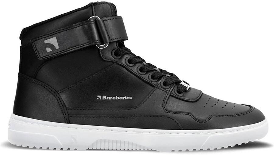 Barebarics Zing High Top Barefoot Leer Schoenen Zwart