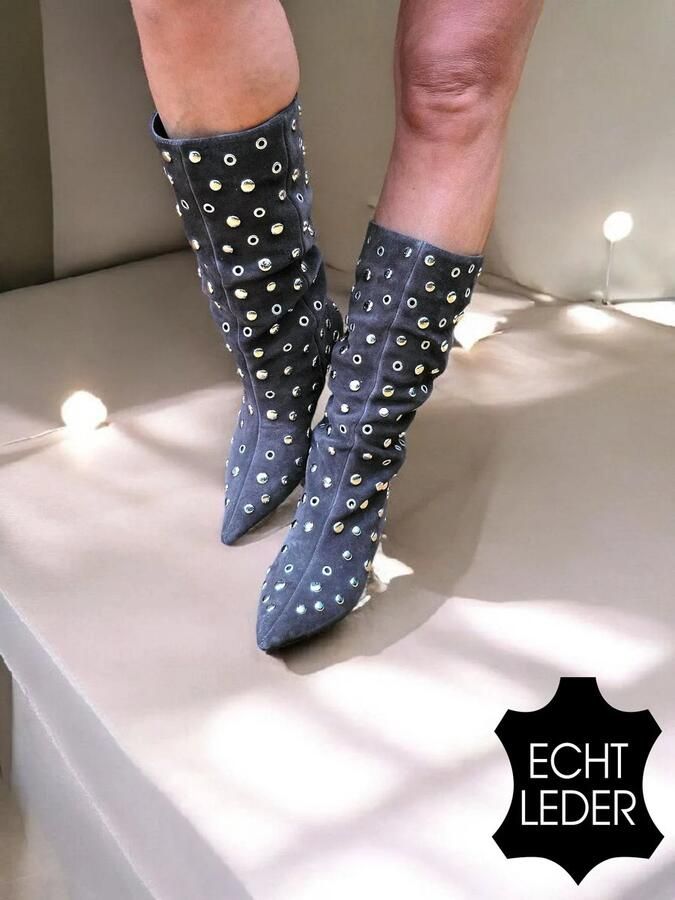Barla Shoes Emma Mid-calf laarzen met studs Bruin