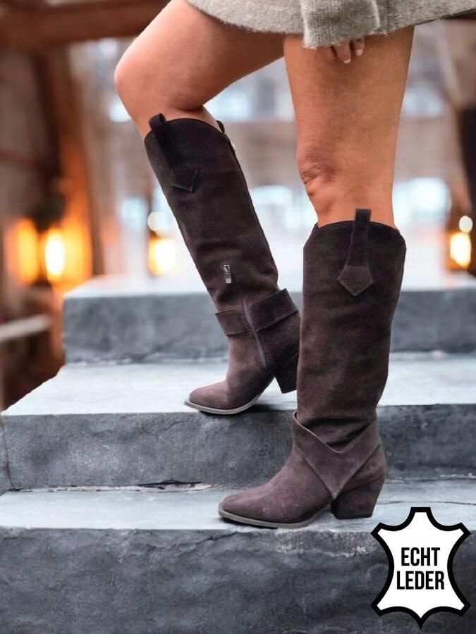 Barla Shoes Noah Western laarzen van suède Bruin
