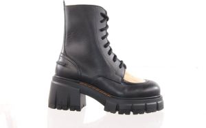 Barracuda dames veterlaars chunky zool zwart