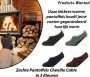 Basset 2 Paar Zachte Pantoffels Chenille Cable in PortRood en Antraciet 35 - Thumbnail 5