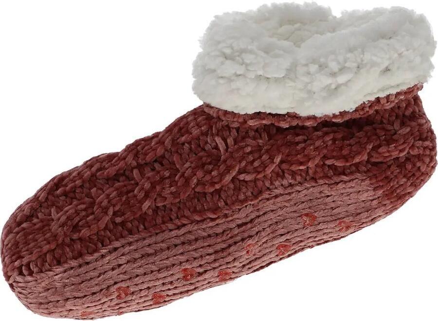 Basset Spaanse Sloffen Homeslof Met AntiSlip Old Pink ABS Nopjes Homesloffen Homesocks - Foto 2