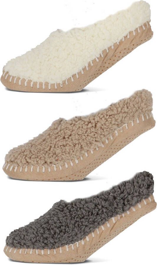 Basset Fleece Indoor Homeshoes Taupe -Zachte en Warme Sloffen