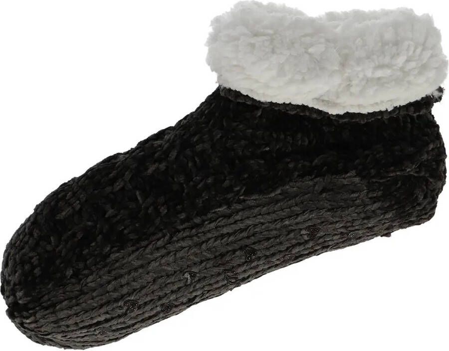 Basset Spaanse Sloffen Homeslof Met AntiSlip Antraciet ABS Nopjes Homesloffen Homesocks - Foto 2