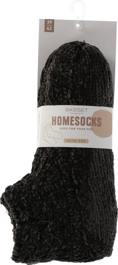 Basset Spaanse Sloffen Homeslof Met AntiSlip Antraciet ABS Nopjes Homesloffen Homesocks