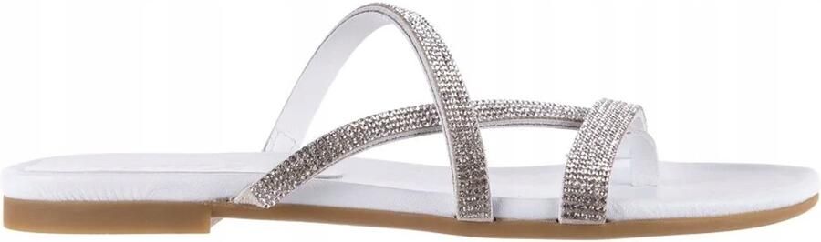 Bayla Dames Slippers Wit Leer Glanzend