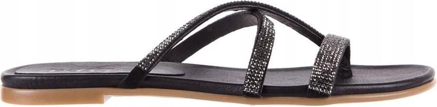 Bayla Elegante Zwarte Leren Slippers