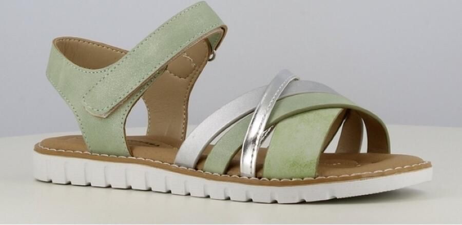 BBS Topway comfort sandalen voor dames mintgroen klittenband sluiting