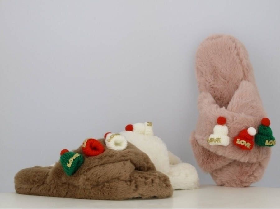 Dames kerst pantoffels instappers en extreem zacht zeer leuk al geschenk ideaal om comfy de winterse dagen door te brengen roze ideaal kerstcadeau of nieuwjaarsgeschenk - Foto 2