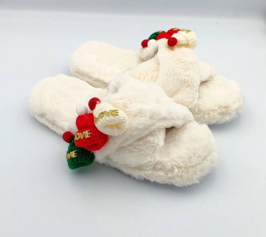 Dames kerst pantoffels instappers en extreem zacht zeer leuk al geschenk ideaal om comfy de winterse dagen door te brengen wit ideaal kerstcadeau of nieuwjaarsgeschenk