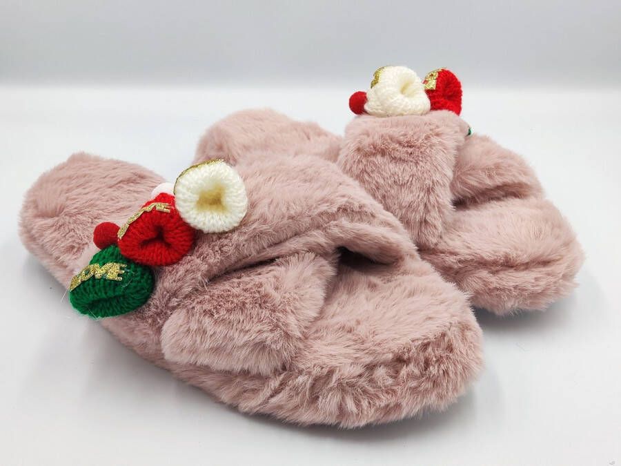 BBS Dames kerst pantoffels instappers en extreem zacht zeer leuk al geschenk ideaal om comfy de winterse dagen door te brengen roze