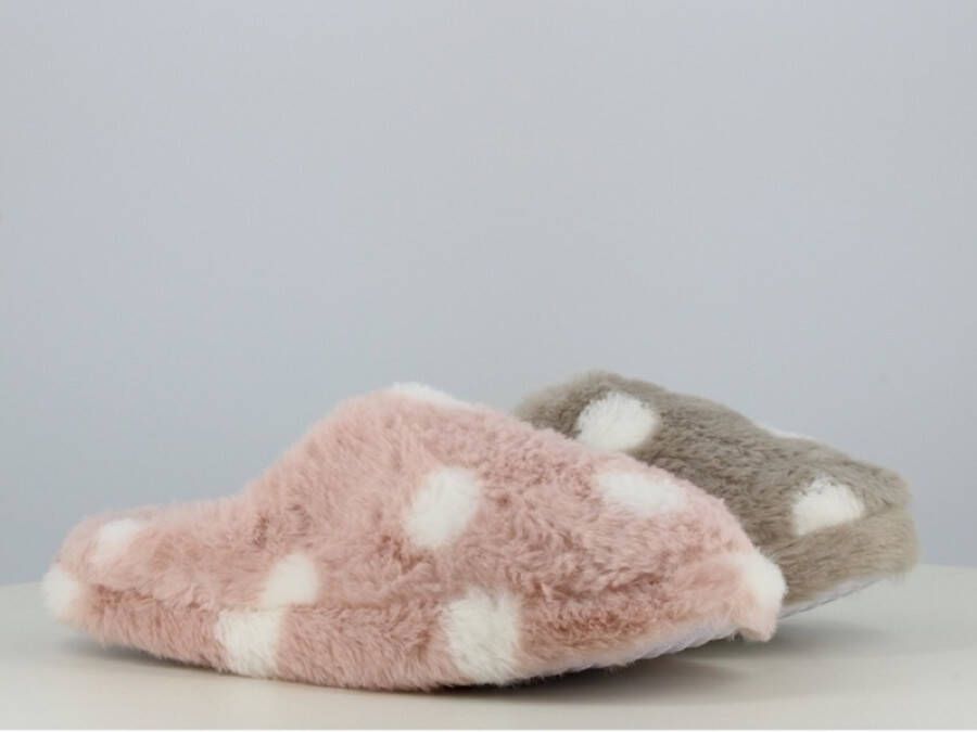 BBS Dames winter pantoffels warme zachte fleece instap huisslofen antislip roze