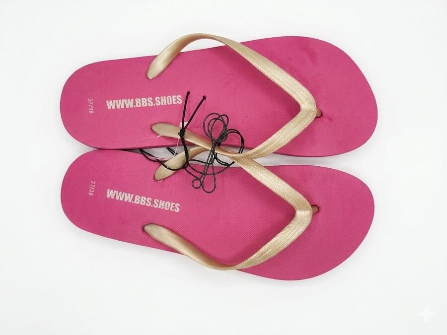 BBS.SHOES Comfortabele Roze Teenslippers met Goudkleurige Bandjes Dames