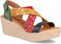 BDA Dames Sandalen met Platform en Kleurrijke Banden Gelzool Made in Spain - Thumbnail 1