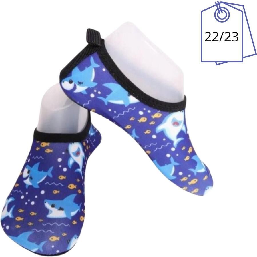 BDGoods Zwemschoenen Kinderen Donkerblauw Anti Slip Extra Grip Waterschoenen Kind Aquaschoenen Strandschoenen Kinder Waterschoenen Donkerblauw met Vissen Haaien Kinderschoenen Schoenen Waterbestendig