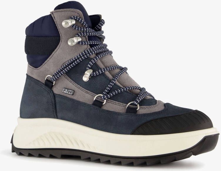 Be Mine leren dames veterboots grijs blauw Uitneembare zool