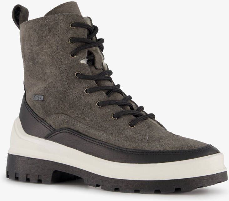 Be Mine leren dames veterboots grijs Uitneembare zool
