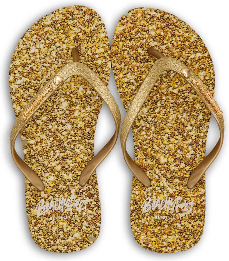 BeachyFeet Teenslippers Golden Shimmer Goud