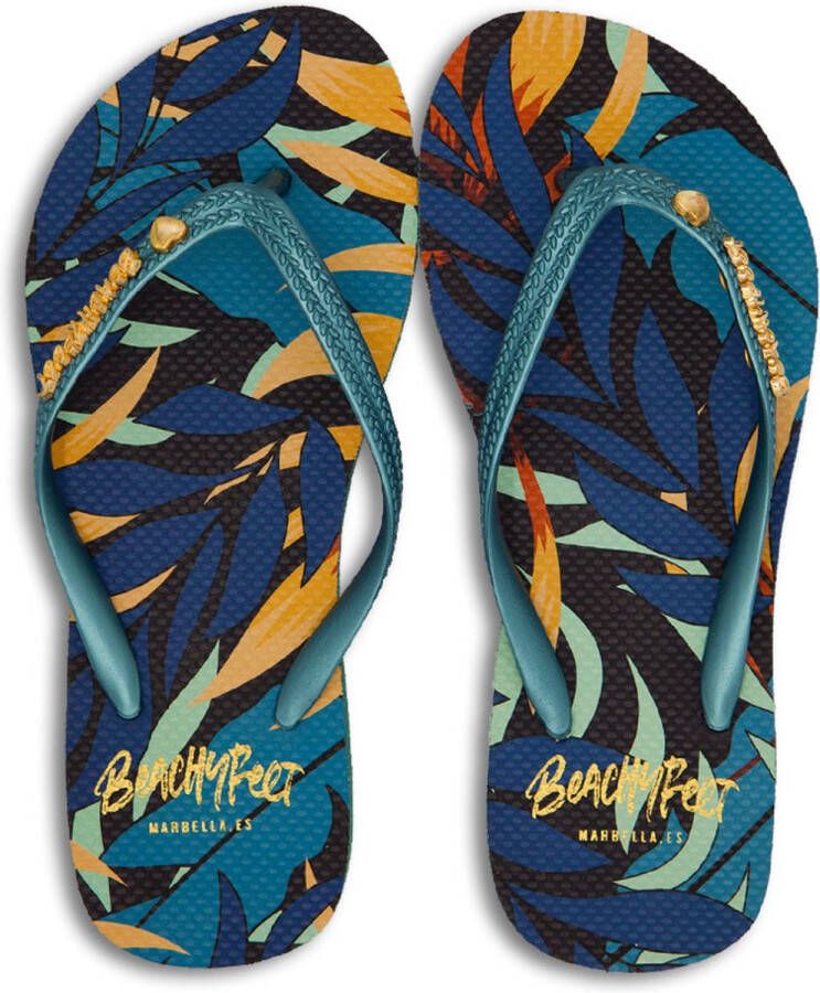 BeachyFeet Teenslippers Las Palmeras Blauw