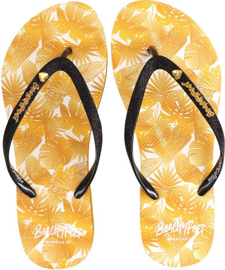 BeachyFeet Teenslippers Lujo Tropical Geel