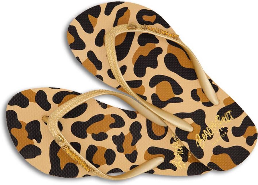 BeachyFeet Teenslipper Dames Leopardo ('Maat' 37 38)